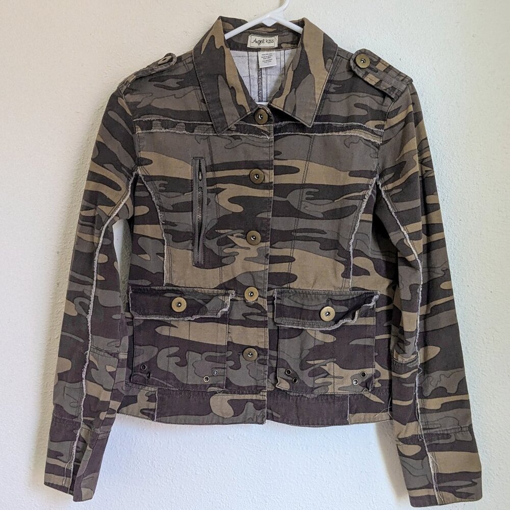 Angel Kiss Camo Embroidered Jacket – Size L (Runs Small)